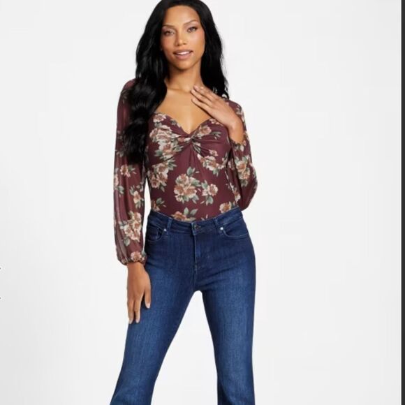 Guess Nicole Floral Mesh Bodysuit - Picture 2 of 12